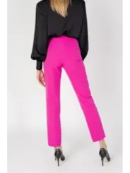 Pinke hochtaillierte Stoffhose Silence 467326