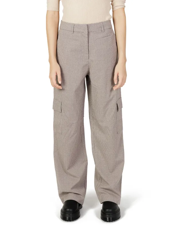 Helle karierte Baumwollhose weites Bein