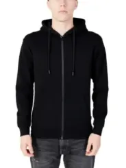 Schwarzer Kapuzenpullover aus Baumwolle