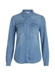 Leichte blaue Baumwoll-Denim Hemd