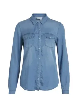 Leichte blaue Baumwoll-Denim Hemd