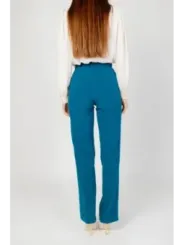 Tiefe tealfarbene Hosen, gerader Schnitt