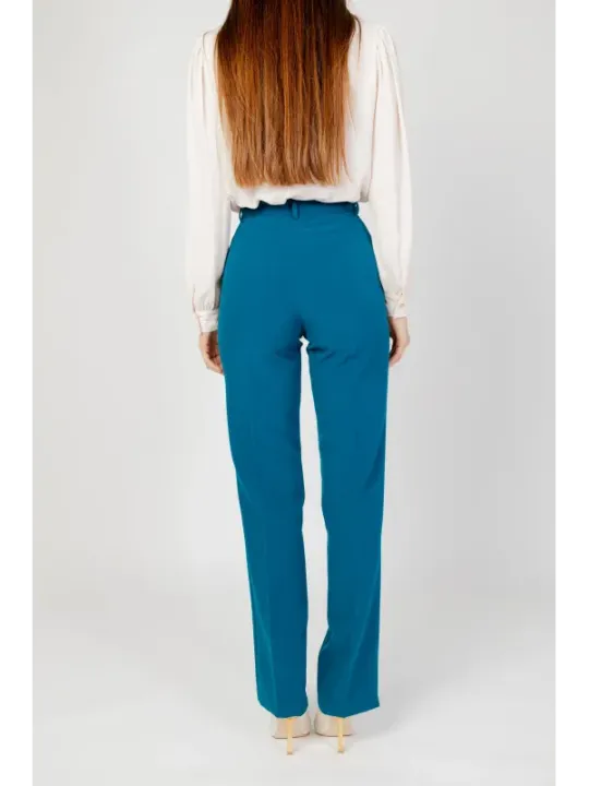 Tiefe tealfarbene Hosen, gerader Schnitt