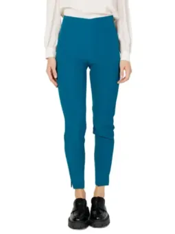 Tiefe türkisfarbene High-Waist-Leggings