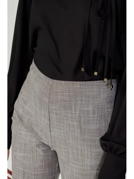 Beige karierte Damen Wollhose Sandro Ferrone