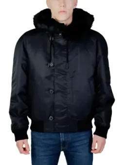 Schwarze Hugo Bomberjacke mit Kapuze