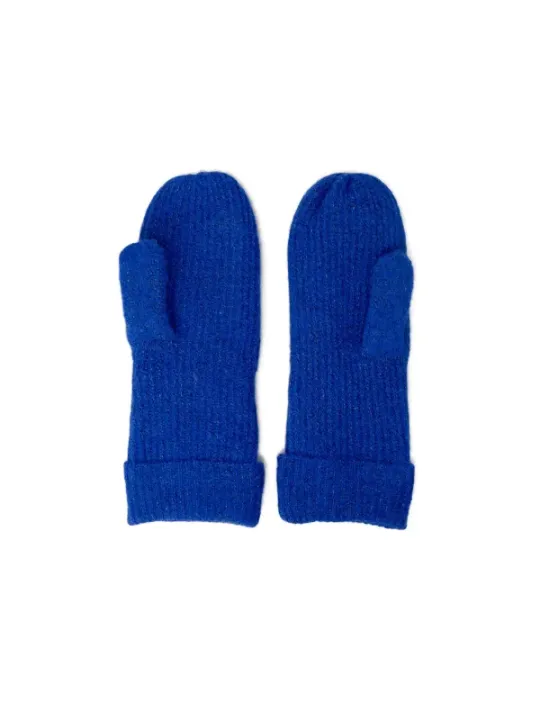 Royalblaue Wollhandschuhe ohne Daumen
