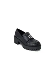 Schwarzer Leder-Loafer mit dicker Sohle