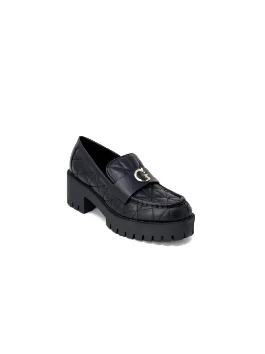 Schwarzer Leder-Loafer mit dicker Sohle