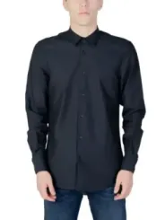 Schwarzes Herren Hemd mit Knopfleiste