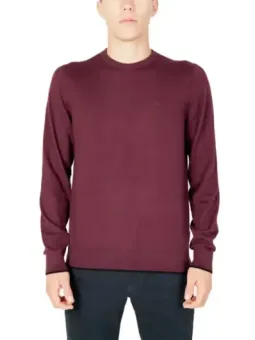 Burgunderfarbener Rundhalsausschnitt-Pullover Armani Exchange