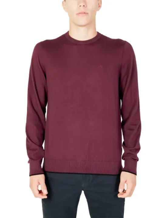 Burgunderfarbener Rundhalsausschnitt-Pullover Armani Exchange