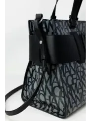 Armani Exchange Lederhandtasche Muster Schwarz Grau