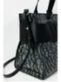 Armani Exchange Lederhandtasche Muster Schwarz Grau