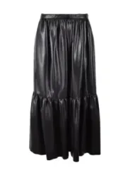 Pinko Lederrock mit Rüschensaum