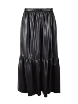 Pinko Lederrock mit Rüschensaum