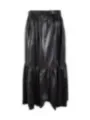 Schwarzer Lederrock mit Falten