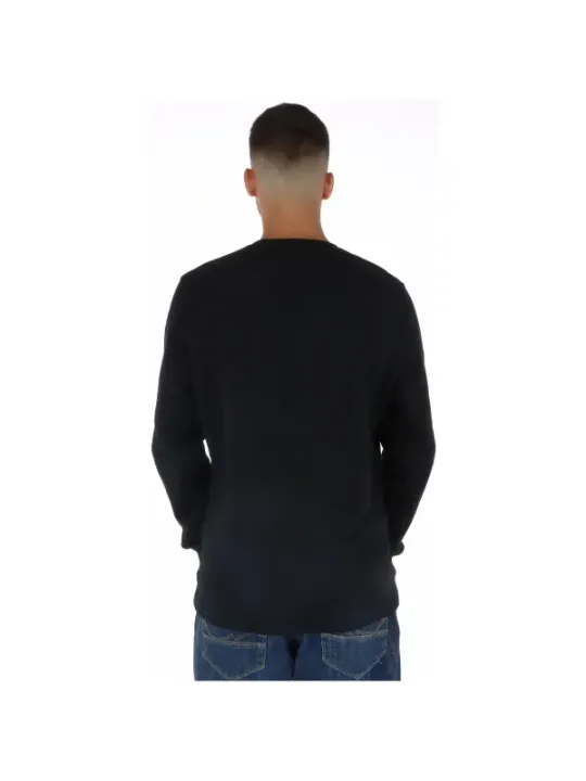 Schwarzes Baumwoll-Sweatshirt, Rückansicht