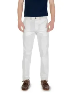 Off-weiße Baumwollhose gerader Schnitt