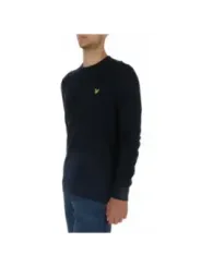 Marineblauer Lyle & Scott Rundhals-Pullover
