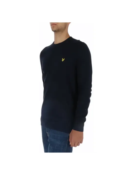Marineblauer Lyle & Scott Rundhals-Pullover