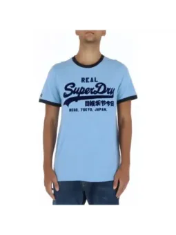 Superdry Herren T-Shirt Azurblau mieten | Flex-Fashion Verleih