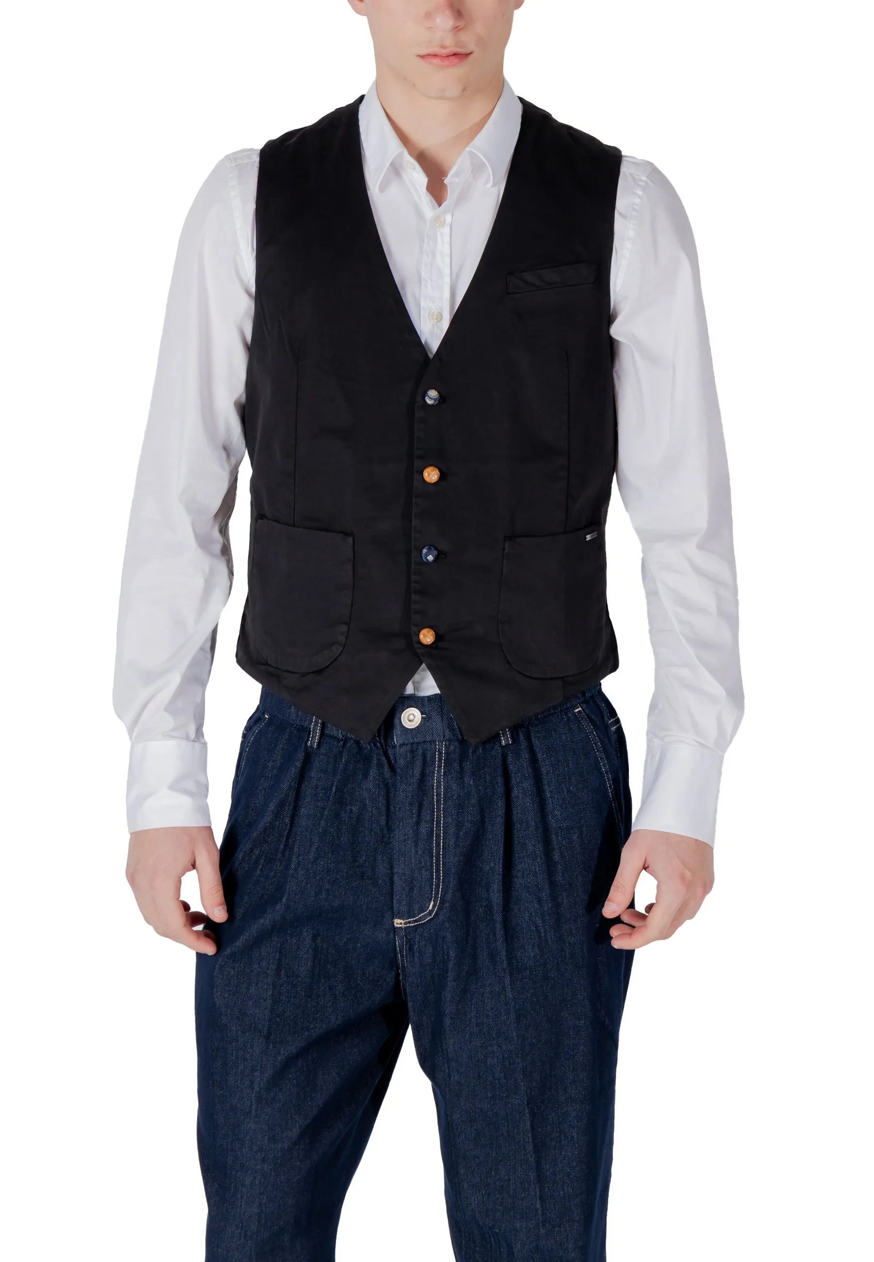 Herren Weste Schwarz 485508