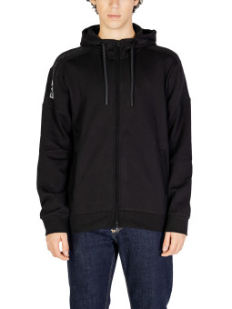 Schwarzer Reißverschluss Kapuzenpullover Ea7 477619