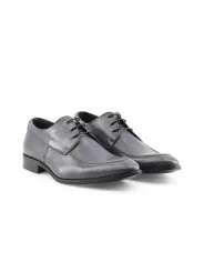 Graue Leder Oxford Schuhe LEONCE