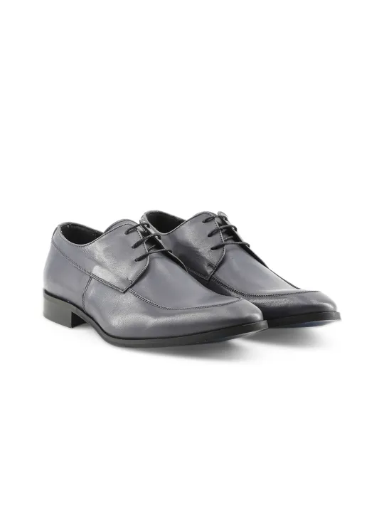 Graue Leder Oxford Schuhe LEONCE