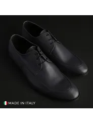 Italienische schwarze Lederschnürschuhe LEONCE_GRIGIO Grau