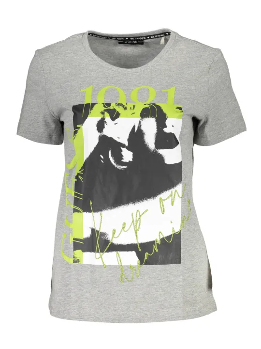GUESS JEANS Damen Kurzarm-T-Shirt Grau | online kaufen