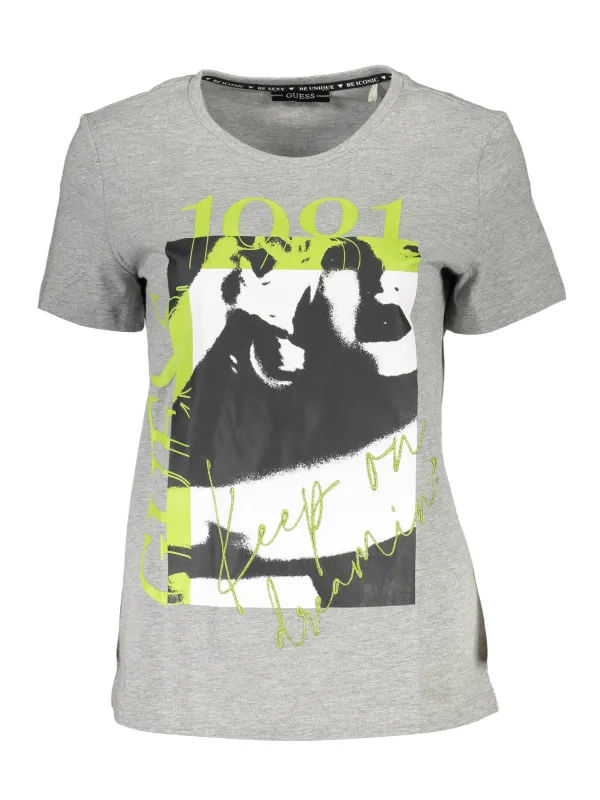 GUESS JEANS Damen Kurzarm-T-Shirt Grau | online kaufen