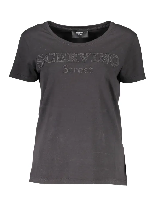 SCERVINO STREET Damen Kurzarm-T-Shirt Schwarz