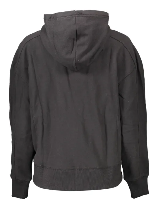 Calvin Klein Damen Langarm-Kapuzen-Sweatshirt Schwarz