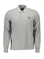 U.S. POLO Herren Langarm-Poloshirt Grau | online kaufen