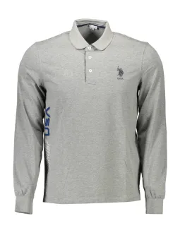 U.S. POLO Herren Langarm-Poloshirt Grau | online kaufen