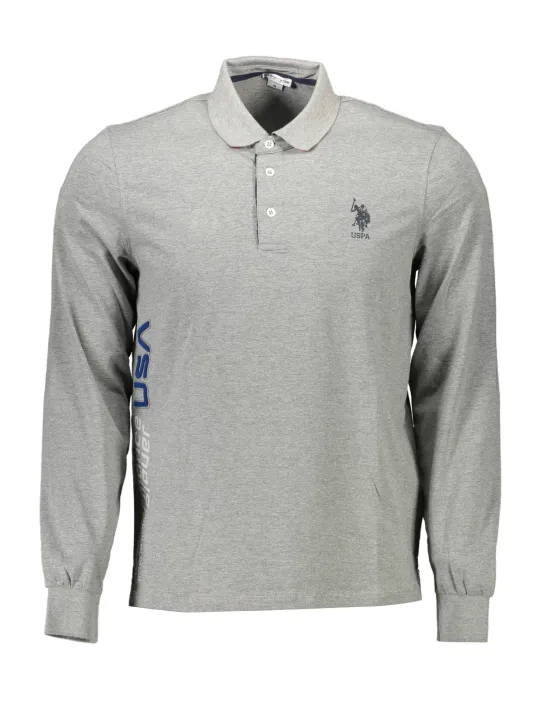 U.S. POLO Herren Langarm-Poloshirt Grau | online kaufen
