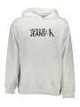 Calvin Klein Herren Langarm-Kapuzen-Sweatshirt Weiß