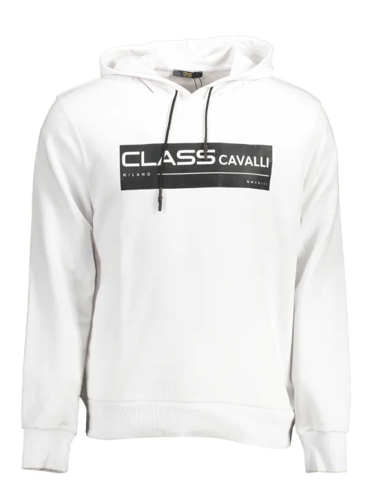 Cavalli Class Herren Langarm-Sweatshirt Weiß | online kaufen