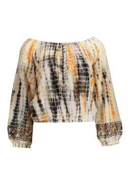 Desigual Damen Langarm-T-Shirt Beige mieten - Flex-Fashion