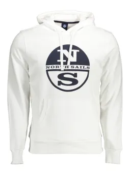 North Sails Herren Langarm-Kapuzen-Sweatshirt Weiß