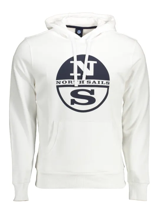 North Sails Herren Langarm-Kapuzen-Sweatshirt Weiß