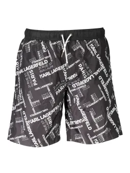 Karl Lagerfeld Beachwear Herren Long Sea Boxer Schwarz