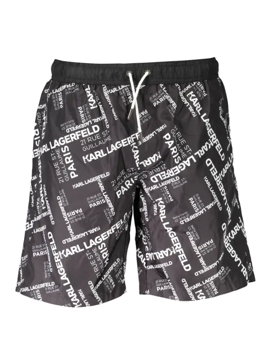 Karl Lagerfeld Beachwear Herren Long Sea Boxer Schwarz