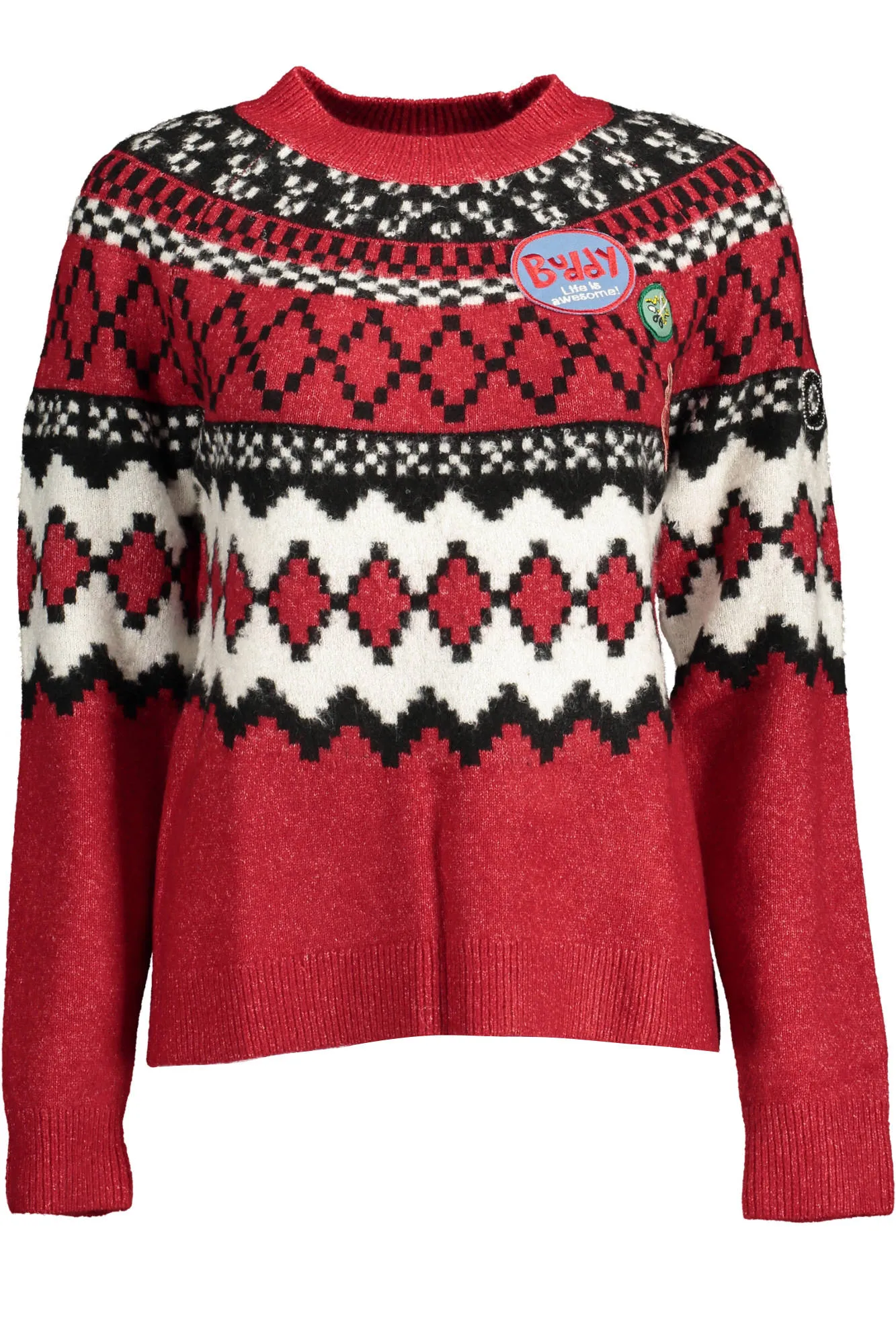 Damen Langarmpullover Rot 22WWJFAN_ROSSO_3014
