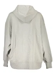 Calvin Klein Damen Langarm-Kapuzen-Sweatshirt Grau