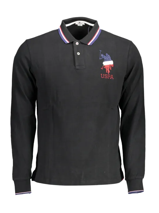 U.S. POLO Herren Langarm-Poloshirt Schwarz | online kaufen