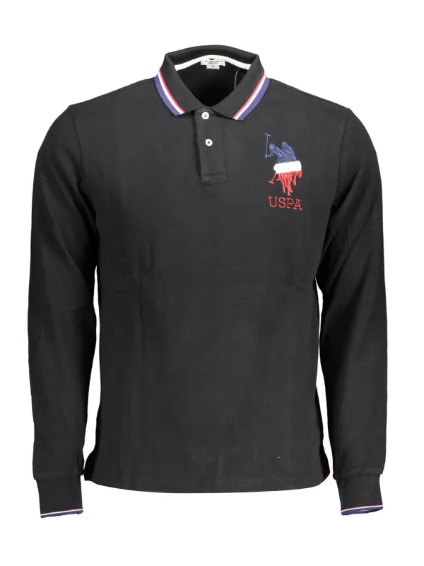 U.S. POLO Herren Langarm-Poloshirt Schwarz | online kaufen