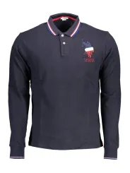 U.S. POLO Herren Langarm-Poloshirt Blau | online kaufen